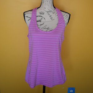 2/$30 Athleta Pink pinstripe racerback L